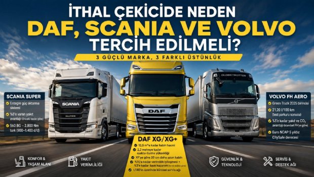 DAF, Scania ve Volvo: İthal Çekicide Üç Güçlü Marka, Üç Farklı Avantaj