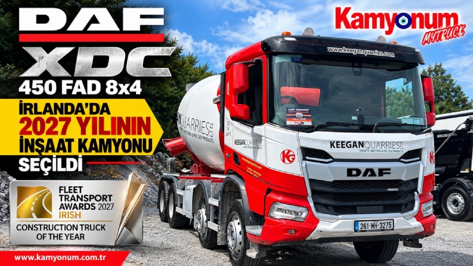 DAF XDC 450 FAD 8x4, İrlanda'da 2027 Yılının İnşaat Kamyonu Seçildi