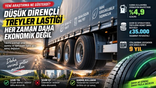 DÜŞÜK YUVARLANMA DİRENÇLİ TREYLER LASTİĞİ HER ZAMAN DAHA EKONOMİK DEĞİL