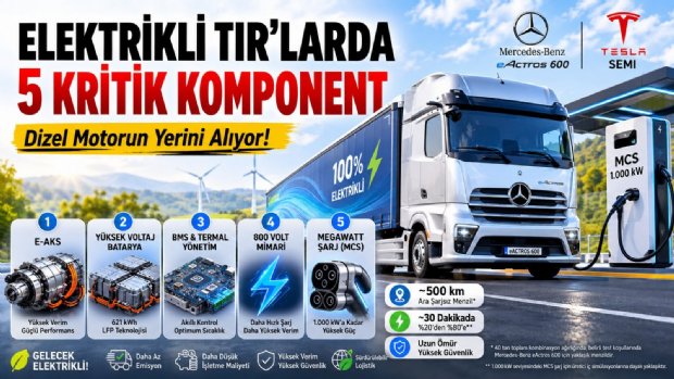 Dizel Motorun Yerini Ne Alıyor? Elektrikli TIR’ların 5 Kritik Komponenti