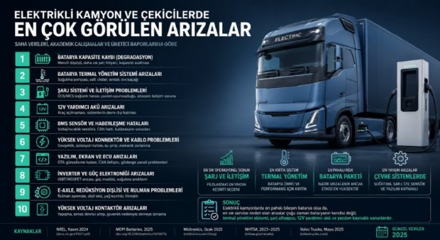 Elektrikli Kamyon ve Çekicilerde En Çok Görülen Arızalar