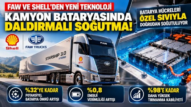 FAW ve Shell’den Kamyon Bataryalarında Yeni Teknoloji: Hücreler Özel Sıvıyla Doğrudan Soğutuluyor