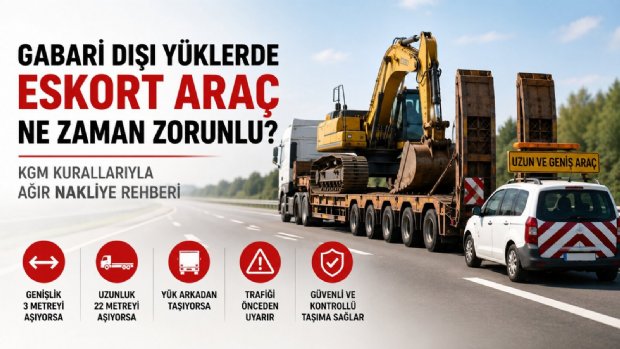 Gabari Dışı Yüklerde Eskort Araç Ne Zaman Zorunlu? KGM Kurallarıyla Ağır Nakliye Rehberi