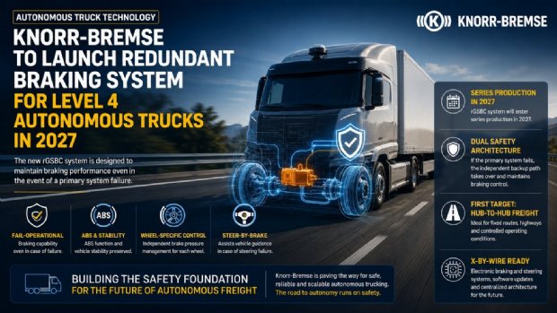 Knorr-Bremse to Launch Redundant Braking System for Level 4 Autonomous Trucks in 2027