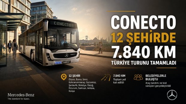 Mercedes-Benz Conecto 12 Şehirde 7.840 Kilometrelik Türkiye Turunu Tamamladı
