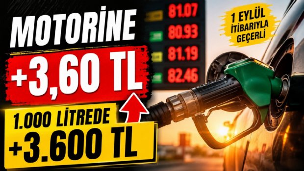 Motorine 3,60 TL Zam Geldi: 1.000 Litre Motorinde Fark 3.600 TL