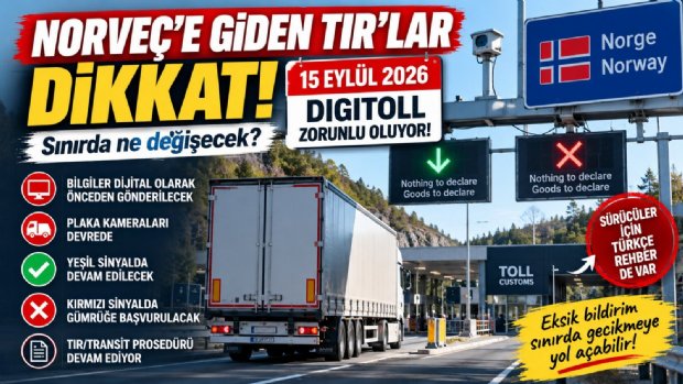 Norveç'e Giden TIR'lar Dikkat: 15 Eylül'de Digitoll Zorunlu Oluyor! Sınırda Ne Değişecek?