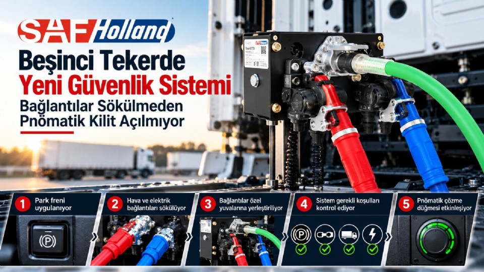 SAF-HOLLAND'dan Beşinci Tekerde Yeni Güvenlik Teknolojisi: Hava ve Elektrik Bağlantıları Ayrılmadan Kilit Açılmıyor