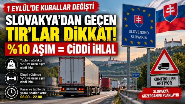 Slovakya'dan Geçen TIR'lar Dikkat: Aşırı Yükte %10 Eşiği Artık Ciddi İhlal
