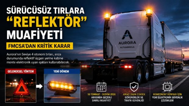 Sürücüsüz Tırlarda Üçgen Yerine Elektronik Uyarı: FMCSA’dan Seviye 4 Araçlara Kritik Muafiyet