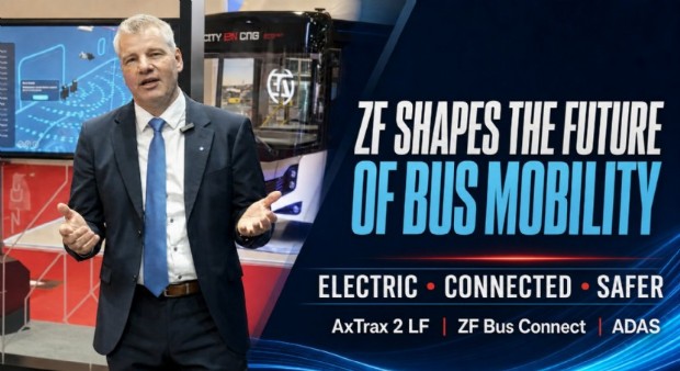 ZF Shapes the Future of Bus Mobility with AxTrax 2 LF, Bus Connect and ADAS Technologies
