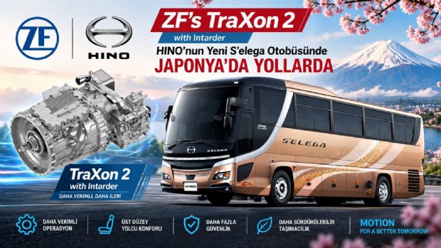 ZF TraXon 2 Japonya'da İlk Kez HINO S’elega'da: Intarder ile Birlikte Kullanılıyor