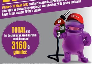 Total den Worldcard a Özel İndirim!